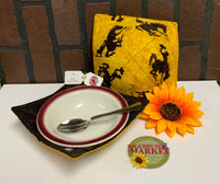 Brown with Gold Horses Bowl Buddy