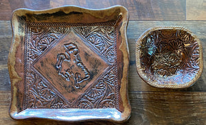 Wyoming Pottery Plate & Bowl Set COPPER