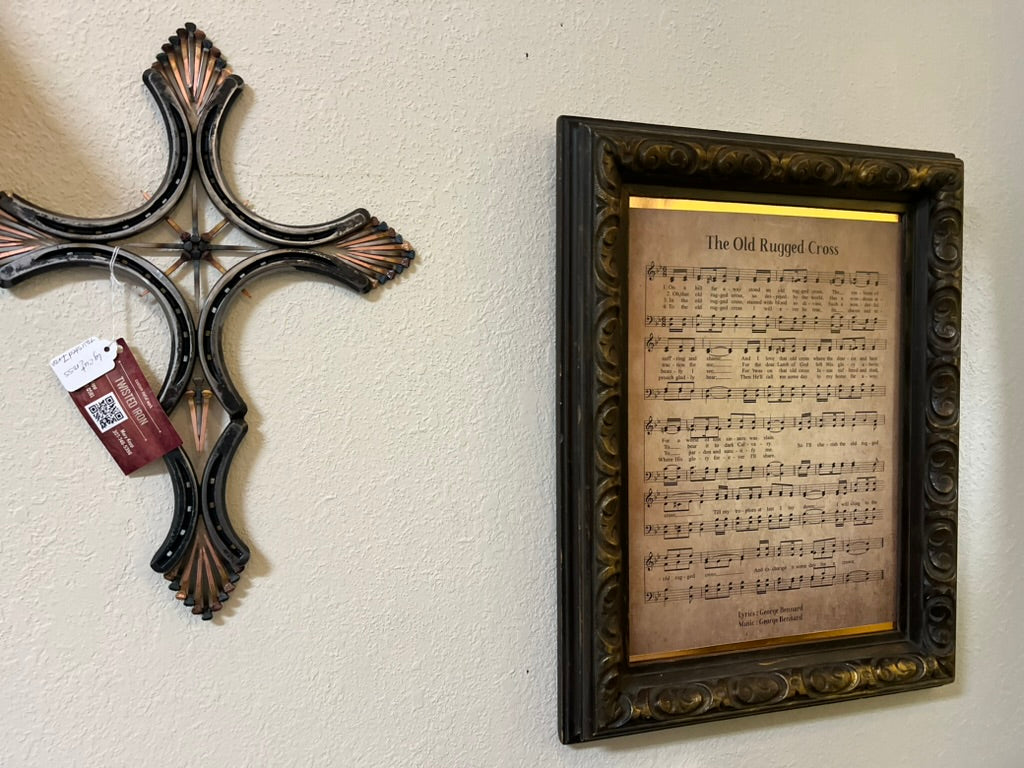 "Old Rugged Cross" in vintage frame