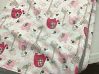 Zoo animals pink/gray cuddle blanket