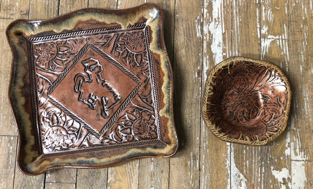 Wyoming Pottery Plate & Bowl Set 3