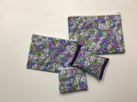 ZIP CASE SET Lavender and Blue Floral