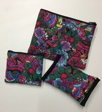 ZIP CASE SET Teal Maroon and Black Floral