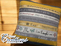 PILLOW Words to Live by in Gold & Gray