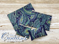 ZIP CASE SET Turquoise and Blue Paisley