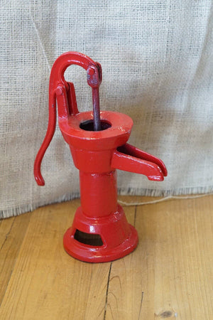 RED CAST IRON WELL PUMP CISTERN,  9"