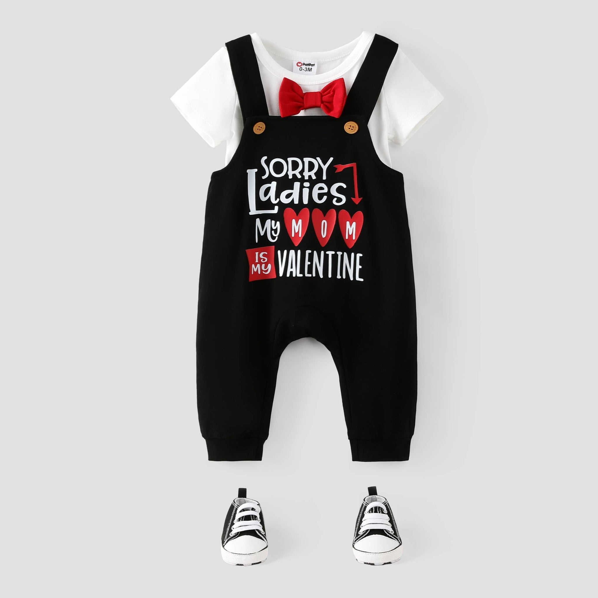 Baby Boy 2pcs Romper & Overalls & Prewalker Shoes