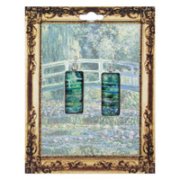 Bridge Water Lily Print Silver Bar Fine Art Earrings