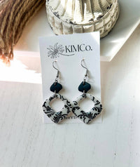 Polymer Clay Earrings - Demask Pattern Earrings