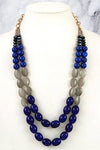 DOUBLE ROW BEADED NECKLACE