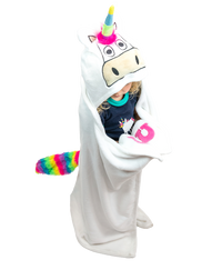 Wearable Hooded Fleece Blankets For Kids - Unicorn