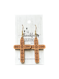 Floral Cross Christian Easter Handmade Earrings