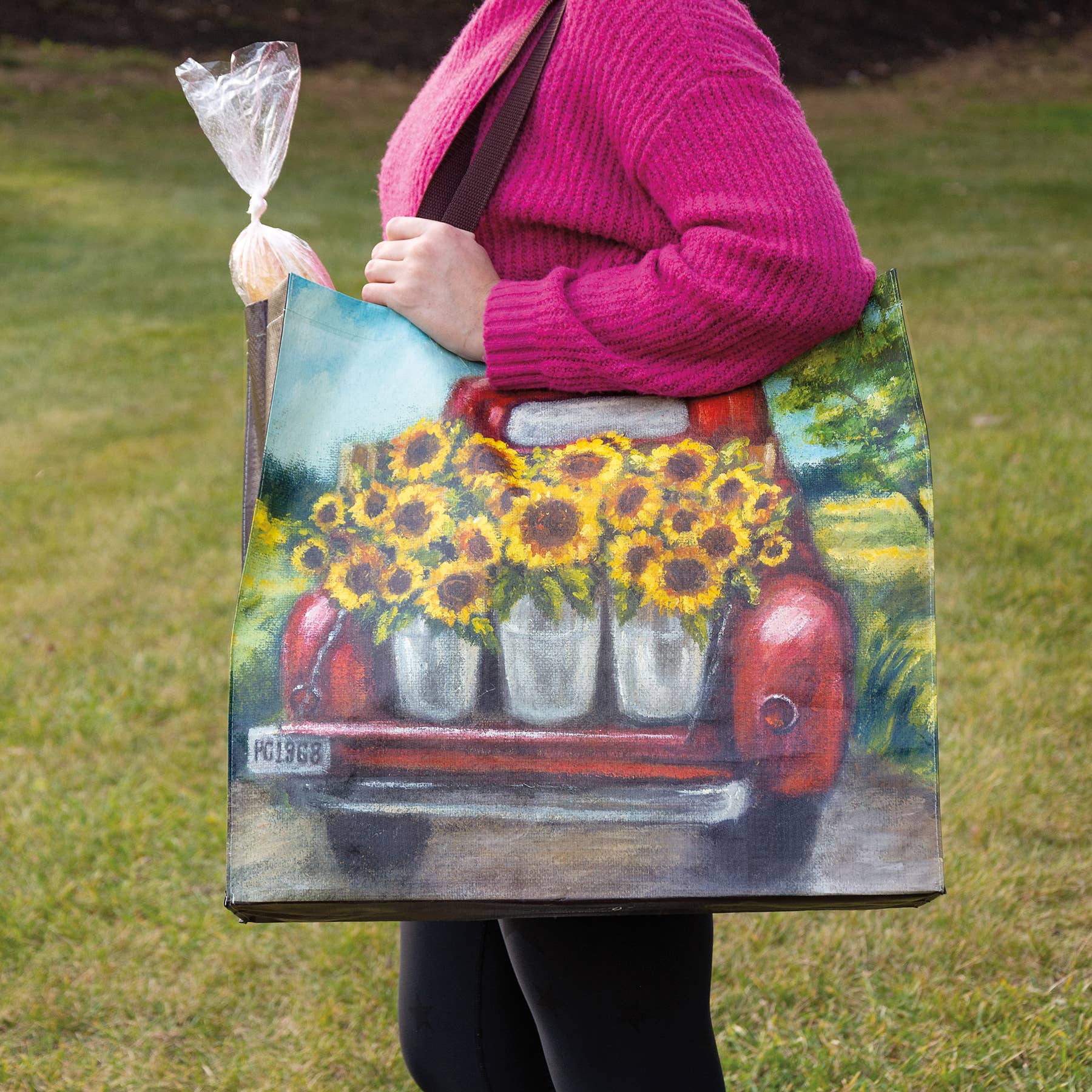 Sunflower Truck Shopping Tote