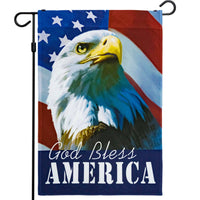 Garden Flag God Bless America with Eagle 12x18 IN