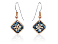F 17 Dark blue flower earrings