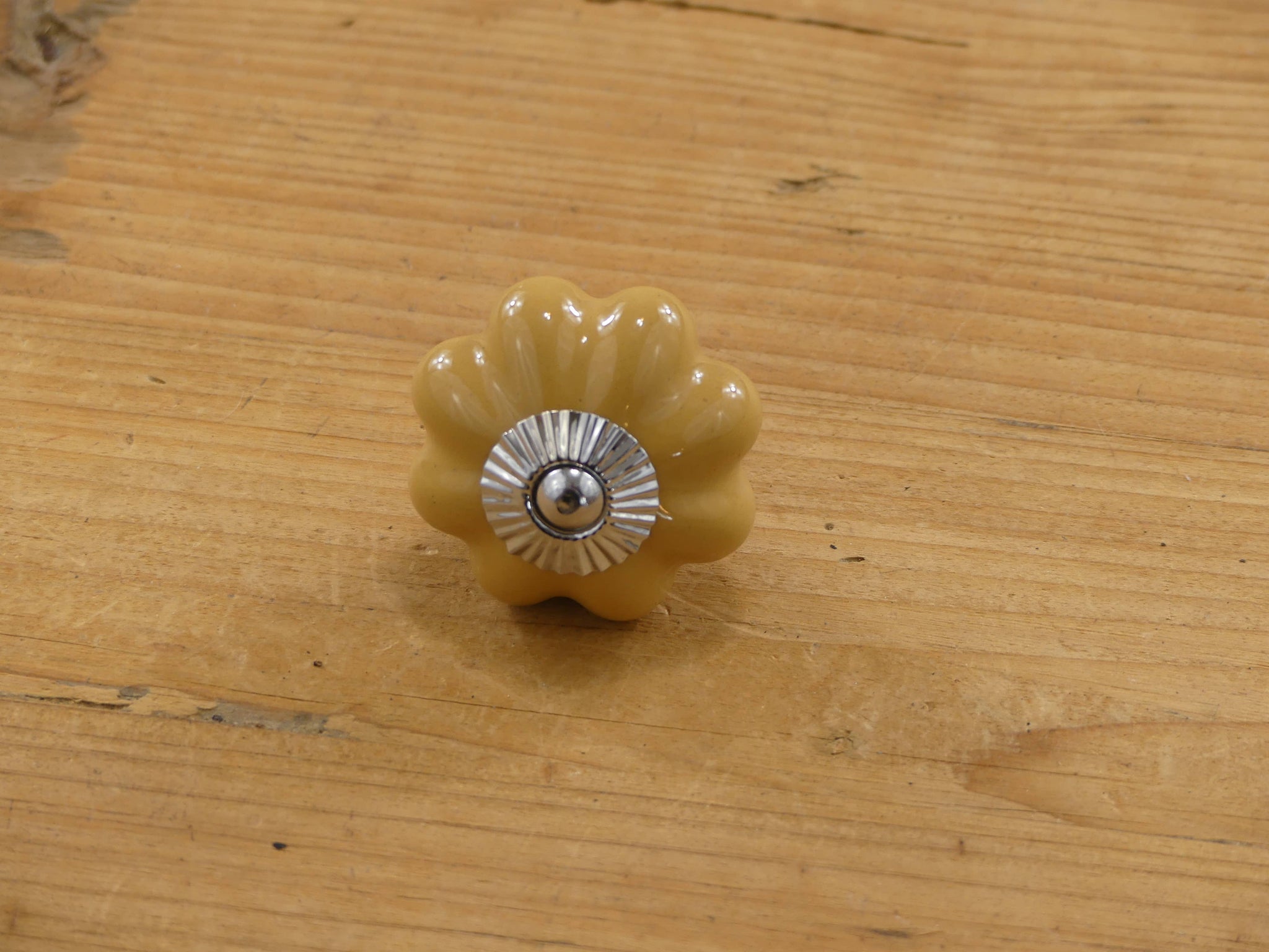 CERAMIC YELLOW PUMPKIN DRAWER KNOB / PULL