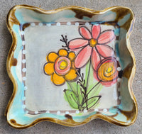 Candle Plate (Drip Flowers)