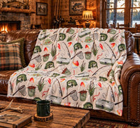 Gone Fishing Plush Camping Blanket