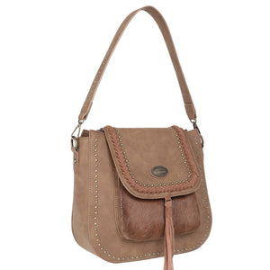 TR128G-918 Trinity Ranch Hair-On Leather Shoulder Bag