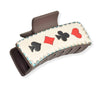 Poker card symbol print leather rectangular grander hair cla