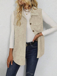 Lapel Cardigan Casual Corduroy Vest