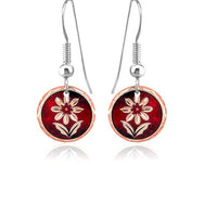 F 22 Red floral design earrings