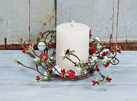 ISB79013- 3.5IN RED/WHITE PIPS AND BELLS CANDLE RING