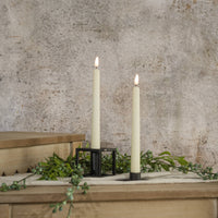 SET/ 2 - 9.5" 3D FLAME DROP CREAM TAPER CANDLE