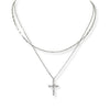 Cross Charm Double Layered Necklace