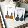 Polymer Clay Earrings - Embossed Sumflower