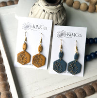 Polymer Clay Earrings - Embossed Sumflower