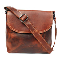 Metro Leather Crossbody Bag in Chestnut
