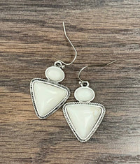 722183, Arrowhead White Turquoise Earrings