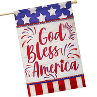House Flag Patriotic God Bless America Flag Accent 28x40 In