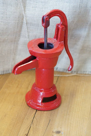 RED CAST IRON WELL PUMP CISTERN,  9"