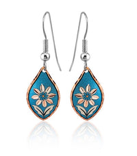 F 20 Light blue floral design earrings
