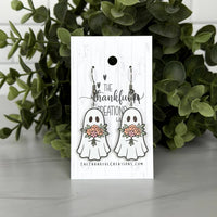 Floral Ghost Halloween Earrings | Spooky Jewelry