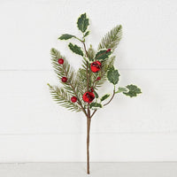 31963-12in Pick-Golden brush feather pine w. holly