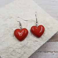 Hot Red Hearts, Valentine's Day Earrings