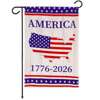 USA 250th Anniversary Rustic Map Garden Flag 12x18 In