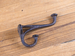 Rustic Cast Iron Flat End Hook, 4" Long