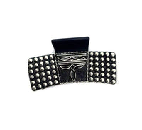 Western Boot Stitch Bubble Metal Plate Hair Claw