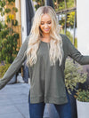 Waffle Knit Split Hem Rory Tunic