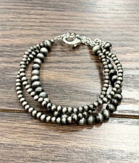 711220, Handmade Navajo Bead Adjustable Bracelet