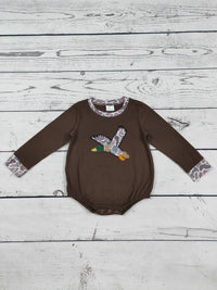Camo Duck Appliqué Baby Boy Bubble