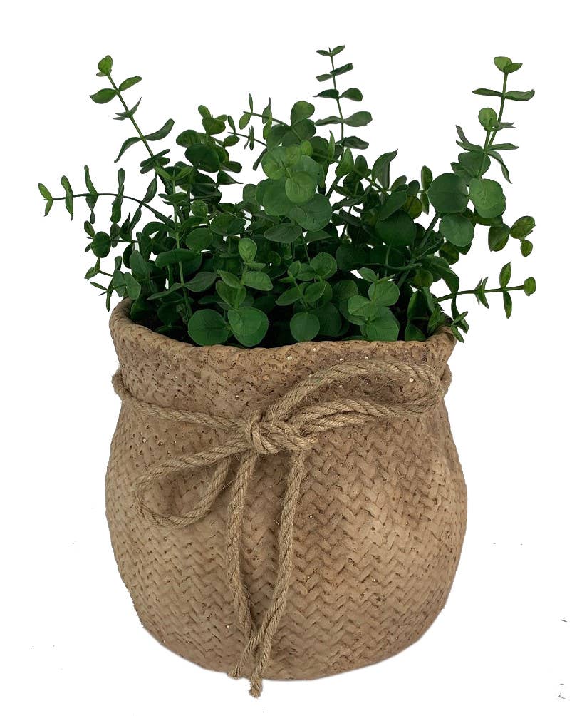 CEMENT SACK WITH ROPE TIE PLANTER