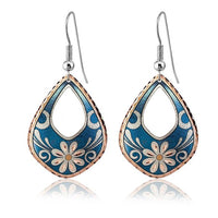 F 13 Blue Daisy flower earrings