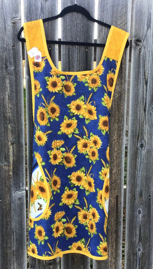 #6 L-XL Golden Sunflowers Crisscross Apron