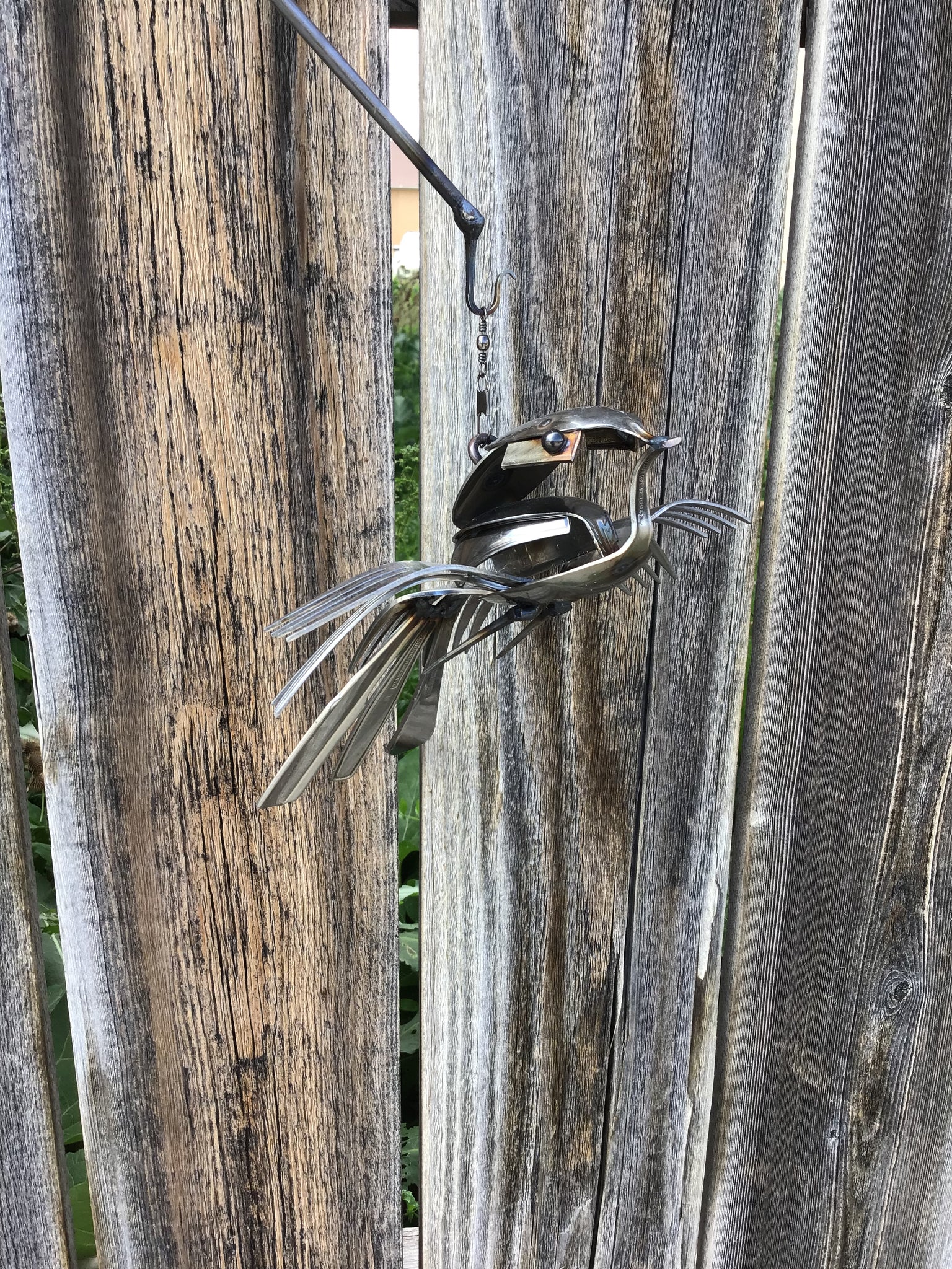 TWISTED IRON: Double bird yard stake