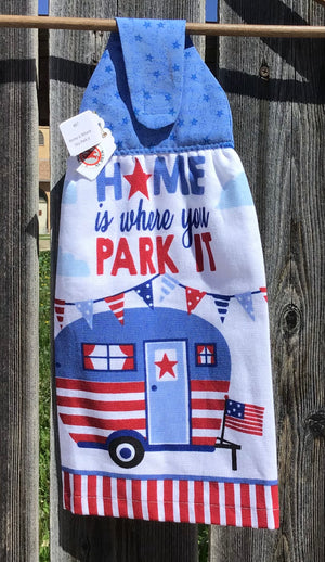 #KT87 Home is Where You Park it kitchen towel